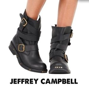 Jeffrey Campbell Brit buckle Moto boots